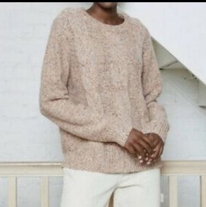 A New Day Women's Speckled Cable Knit Crew Neck Long Sleeve Sweater Size XSmall